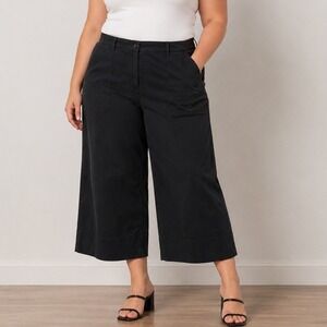 Maeve Anthropologie Wide Leg Pants 24W Black High Rise Trouser